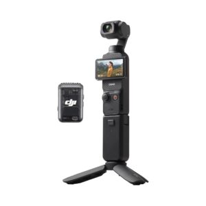 DJI Osmo Pocket 3 Creator Combo – Vlogging Digicam that includes 1” CMOS, 4K/120fps Video, 3-Axis Stabilization, Face/Object Monitoring, Fast Focus, and Included Microphone for Clear…