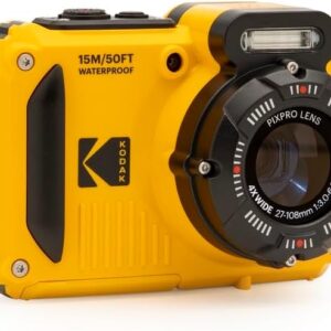 KODAK PIXPRO WPZ2 Sturdy Waterproof, Shockproof, and Dustproof WiFi Digital Digital camera – 16MP, 4X Optical Zoom, 1080P Full HD Video Vlogging Digital camera with 2.7″ LCD Display (Yellow)