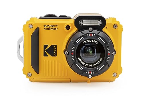 KODAK PIXPRO WPZ2 Sturdy Waterproof, Shockproof, and Dustproof WiFi Digital Digital camera - 16MP, 4X Optical Zoom, 1080P Full HD Video Vlogging Digital camera with 2.7" LCD Display (Yellow)